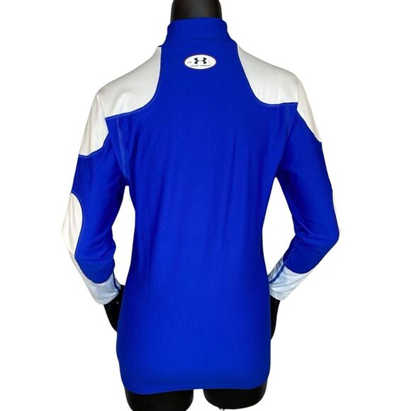 Under Armour Blue White Performance Pullover Womens Size Lg Long Sleeve Stretchy - Picture 3 of 6